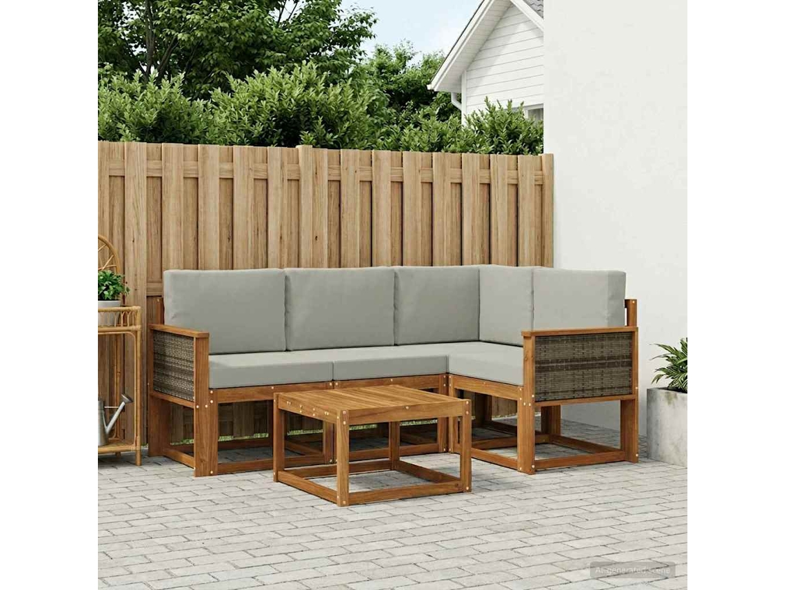 Vidaxl Conjunto De Sofás Para Exterior 5 Unid. Poliéster