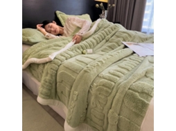Manta de Lã Coral Quentinha para Outono e Inverno Veludo Jacquard com Letras Macia Felpuda, Macio, Quente, Ide