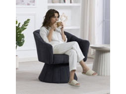 Cadeira Giratória 360° Ergonômica, Braços Envolventes, Design Moderno, Base Estável. Ideal Para Escritório Ou Home Office. Cinza Escuro.