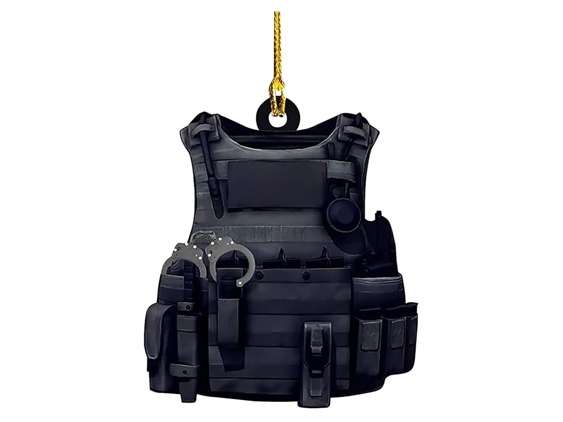 Pingente de Natal Equipamento Policial Decoracao Arvore de Natal Ornamento Pendurado