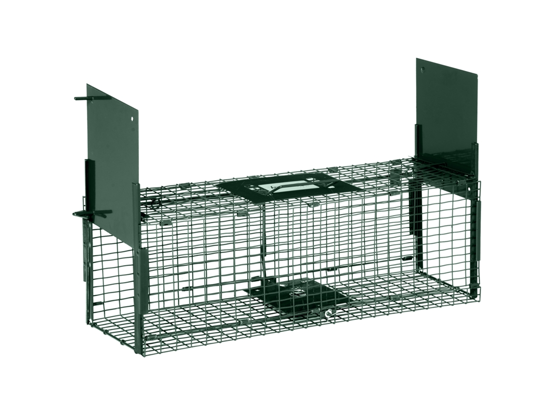 Armadilha para animais com porta gaiola, 60x18x20 cm, verde S/MARCA