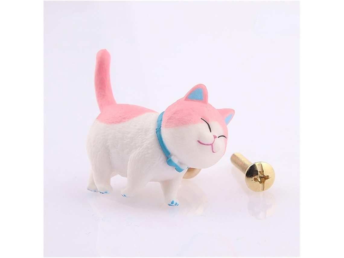 Conjunto De 2 Puxadores Giratórios Latão Em Formato Gato Para Portas Guarda Roupa, Gavetas E Portas, Com Um Único Furo