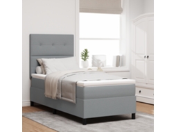 Conjunto 1 Cama Box Vidaxl Cinzento Tecido (80 X 200 Cm)