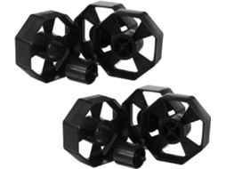 Dispensador de adesivo de mesa Ibasenice, preto, com roda de plástico de 7,6 cm, design silencioso e fácil de reabastecer.