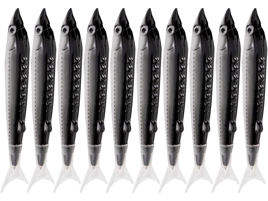 Conjunto de 10 Canetas Decorativas em Formato Aquário Simulado Peixes Material Escritório Divertidas para Fe