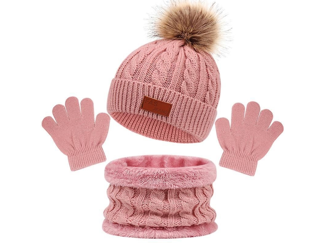2026 conjunto de Gorro, Bufanda Y Guantes para Niños de 1 a 5 Años, Otoño e Invierno, 3 Piezas