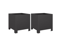 Garden Planter, Garden Planters Vidaxl Preto Aço (30 X 30 X 30 Cm)