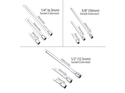 Kit De Extensões Para Chaves De Seta Geevorks 16pcs Com Adaptadores E Juntas Universais 1/4 3/8 1/2 Polegada