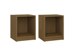 Bedside Cabinet, Bedside Cabinets Vidaxl Marrom Madeira De Pinho (n/a)