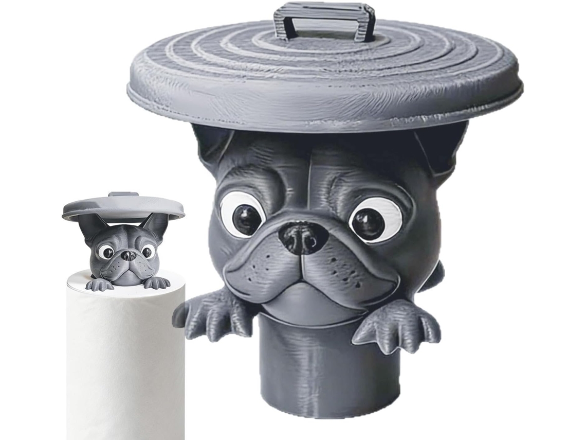 Porta-toalhas De Papel Em Formato De Bulldog Com Desenho Animado |