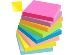 Bloco De Notas Adesivas, 8 Cores, 76x76mm, 82 Folhas Cada