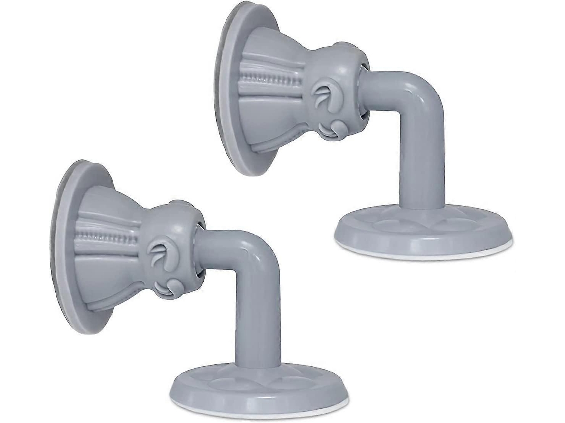 2 Topes de Porta de Silicone Autoadesivo 3m para Chão e Porta Sem Perfuração Cinza Função Multiuso