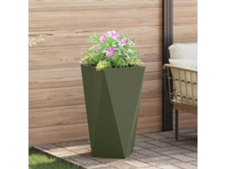 Vidaxl Floreira Verde Oliva 40 X 40 X 75 Cm Aço