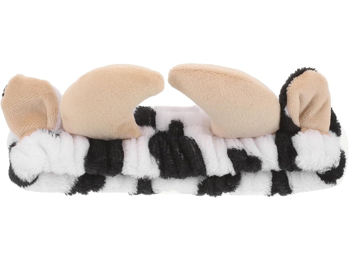 Faixa de cabelo feminina confortável e elástica em Pelúcia com estampa de vaca.