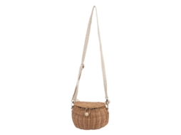 Bolsa de Rattan Redonda Tecida à Mão para Camping e Viagem S/MARCA