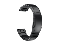 Bracelete de Smartwatch para Garmin Fenix 7 Pro 51mm de aço inoxidável com concha de tartaruga (preta)