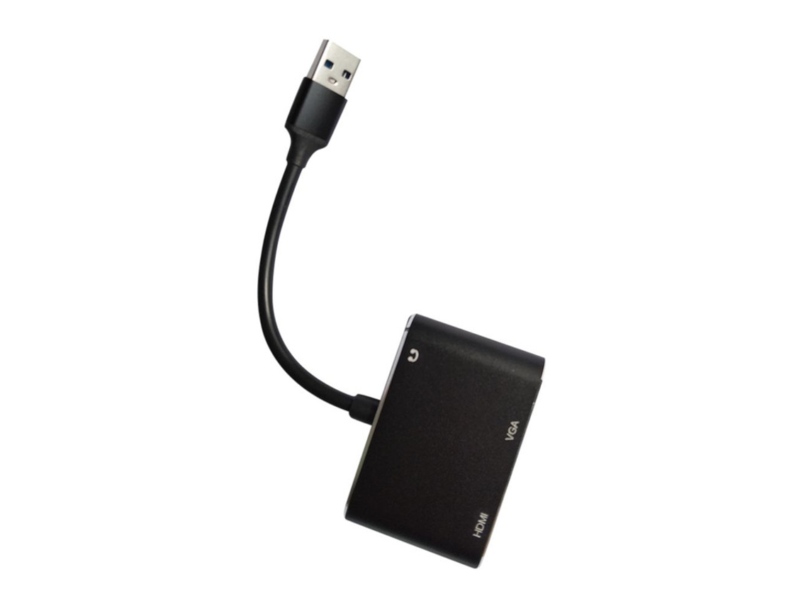 Estação De Ancoragem Bestvite Adaptador De Áudio 3.5 Usb Multi Display Compatível Com Hdmi Vga Usb C 3.0 Para Pc Laptop Tv Preto