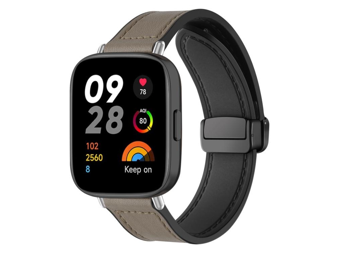 Bracelete para Redmi Watch 3 Fivela Magnética Estampa Crazy Horse Taupe XIAOMOYU
