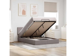 Vidaxl Cama Otomana com Colchão 140x200 Cm Tecido Cinza