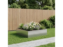 Vidaxl Vaso De Jardim Prateado 80 X 80 X 30 Cm Aço Galvanizado