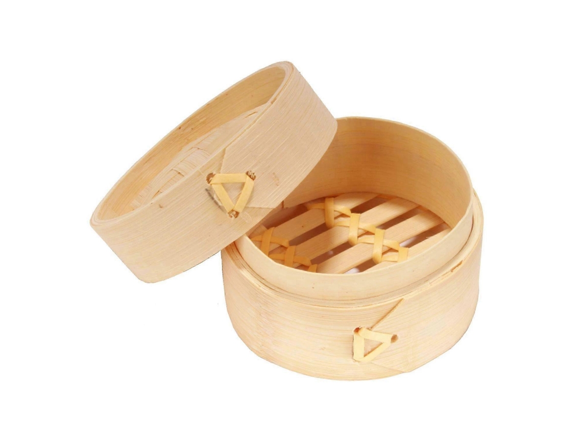 10 Mini Cestos De Bambu Para Vapor Dim Sum E Dumplings De Sobremesa Em Festa - 3 Polegadas