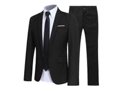 Traje Masculino Slim Fit De Cor Solida Com Manga Longa Para Ocasiões Formais Verão E Outono Preto