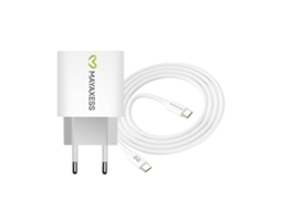 Mayaxess Carregador De Parede Para Iphone 15 Pro Max 20w + Cabo Usb-c 1m Branco