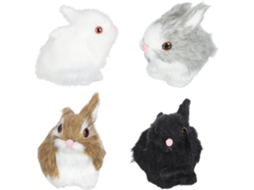 Conjunto 4 Adoráveis Coelhos Decorativos Simulação Artificial Plástico Leves Ideais Decoração Páscoa Cores GOKOCO