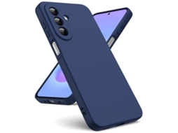 Capa Para Samsung Galaxy A27 5g - Capa De Silicone Gel Fina Vidro Temperado - Azul Escuro