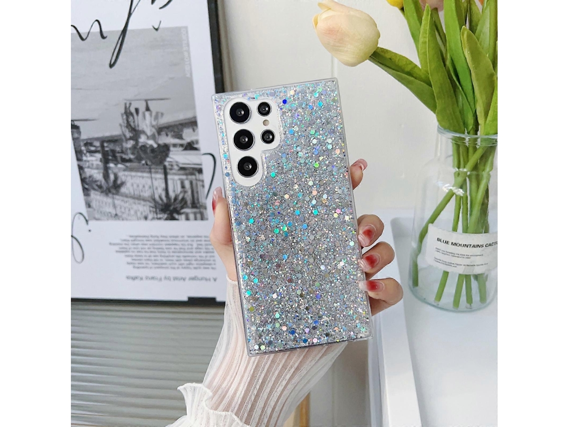 Capa De Celular Epóxi Tpu Com Lantejoulas Brilhantes Para Samsung Galaxy S22 Ultra 5g