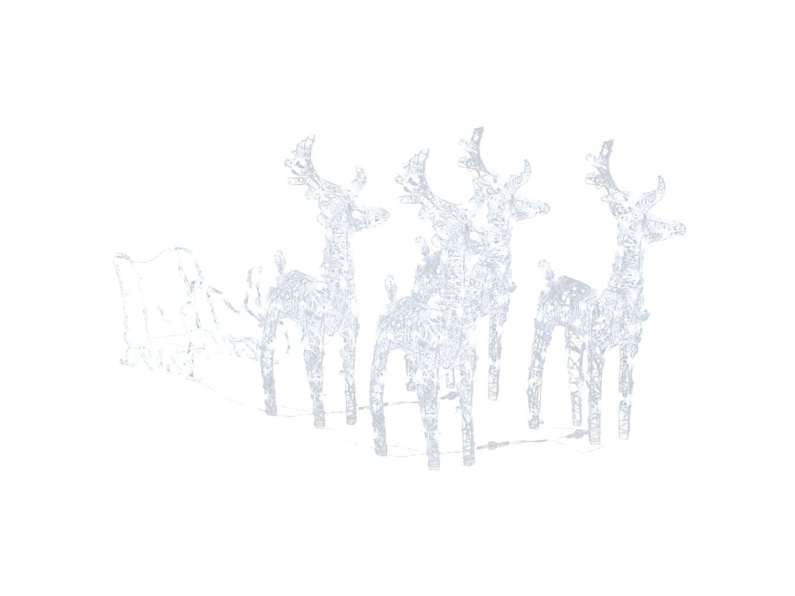 Reindeer And Sleigh Christmas Decoration, Reindeer And Sleigh Christmas Decorations Vidaxl (43 X 11 X 55 Cm (4 Pcs))