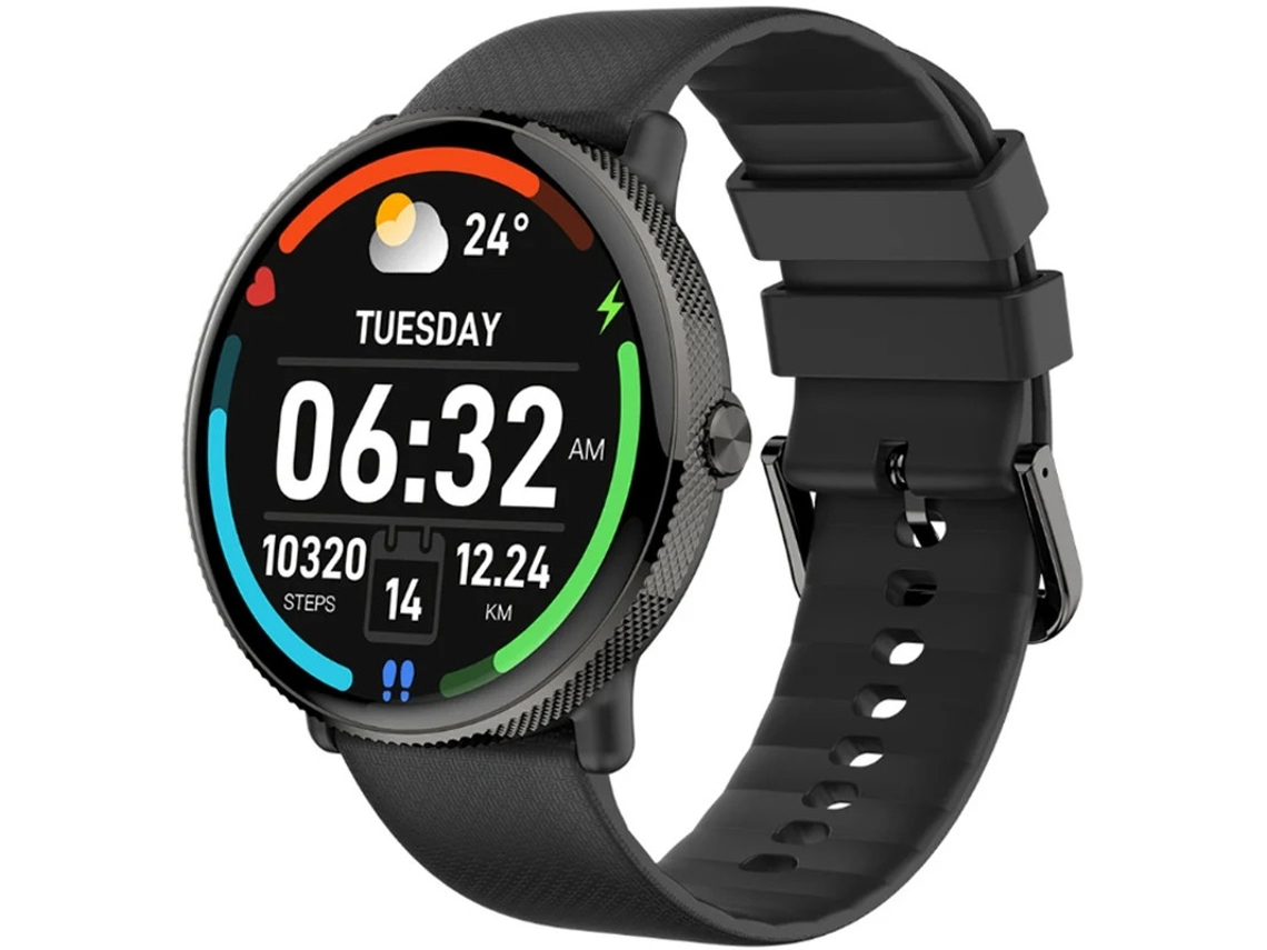 Relógio inteligente Bestvite para homens e mulheres, monitor de frequência cardíaca, tela grande, chamadas Bluetooth, preto