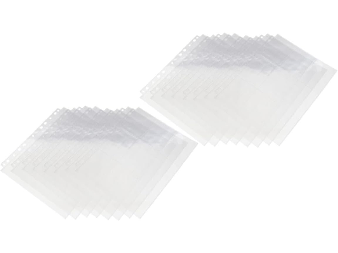 Lurrose Recharges Para Álbum De Fotos 50 Feuilles A4 9 Compartimentos Transparentes 11 Trous Compatíveis