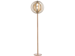 Abajur de pé circular de 40W, madeira, luz fraca, Ø38x160cm natural S/MARCA
