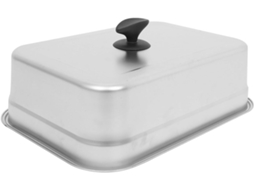 Tampa Retangular De Aço Inoxidável 355 X 25 X 11 Cm Para Grelha, Com Borda Elevada Para Derreter Que Gokoco