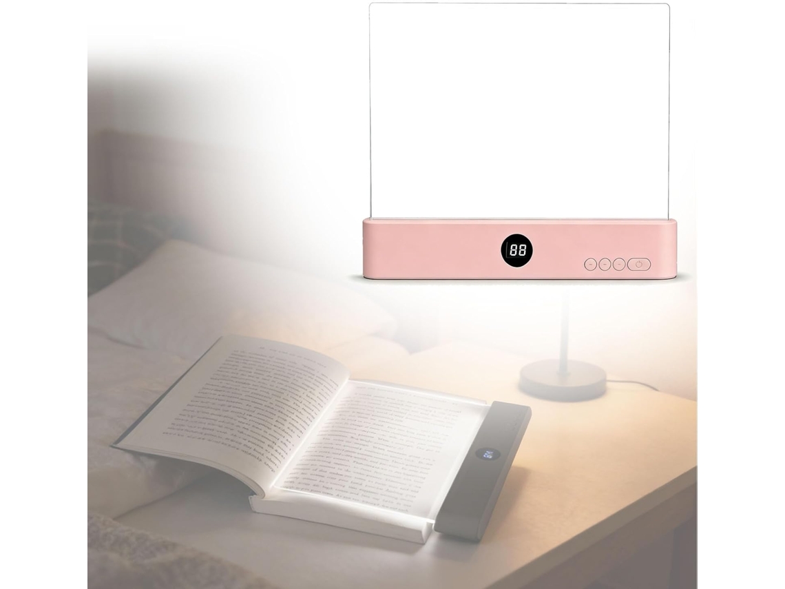 Luz De Leitura Recarregável Com Led Transparente, 3 Cores,