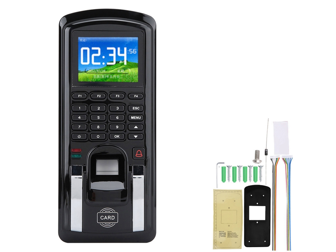 Máquina De Controle De Acesso E Ponto Com Impressão Digital, Senha E Leitura De Cartão (tft De 2,4 Polegadas, Saída Wiegand)