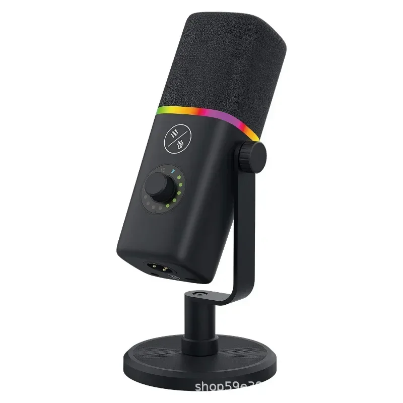 Microfone , Ideal para Transmissões Ao Vivo, com Iluminação Rgb e Alto Desempenho. MDUG (preto)