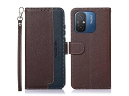 Capa De Celular Khazneh Em Couro Com Textura De Lichia E Proteção Rfid Para Xiaomi Redmi 12c / Redmi 11a