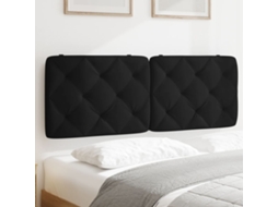 Vidaxl Almofadão De Cabeceira 140 Cm Veludo Preto