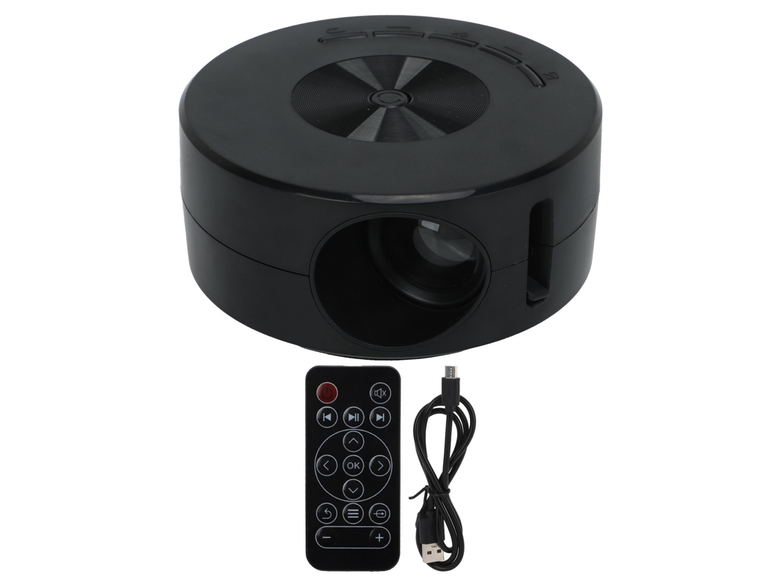 Miniprojetor LED de 14 a 100 polegadas, 1920 x 1080, com controle remoto, alimentado por USB, portátil, para telefone familiar. Slwomoose