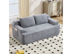 Sofá Duplo Modular Cloud Em Espuma Viscoelástica, Assento Profundo Com Almofadas, Cinzento