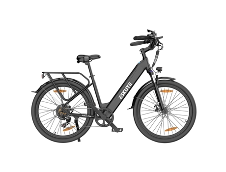Bicicleta Elétrica Eskute Polluno Plus 26inch Motor 250w Alcance De 100km Pneus De 26 Com Freio A Disco Preto