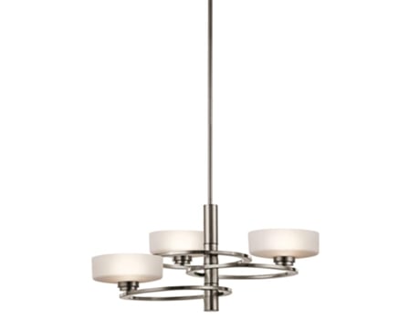 Lustre KICHLER Kl-Aleeka3 Alumínio Aleeka Vidro G9 3 Lâmpadas