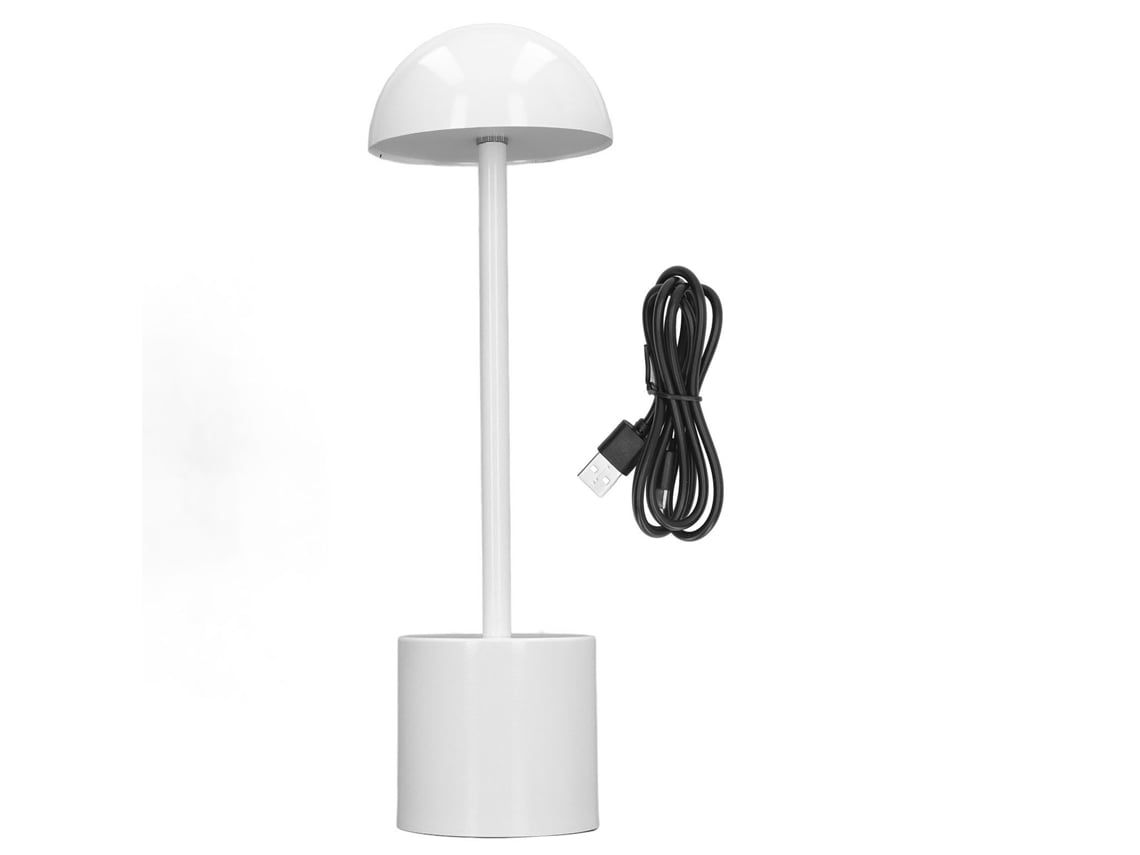 2026 lâmpada de Mesa Sem Fio Recarregável 2000mah Led 3 Cores Regulável Usb para Sala, Lar, Restaurante Branca