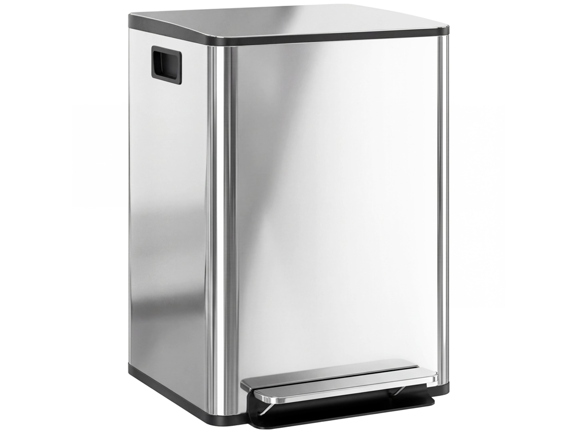 Lixeira com Compartimentos, Tampa Suave, Aço Inoxidável, 2x20l Prata | S/MARCA