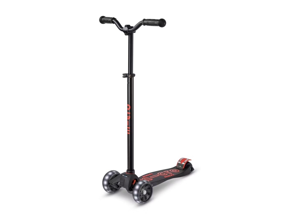 Maxi Micro Deluxe Pro Led Scooter Preto Vermelho Mi3