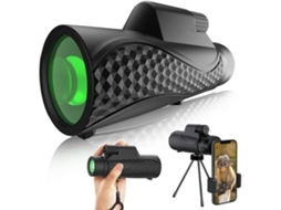 Binóculos ENKERS Monoculares 10X42 HD Telescópio Celular À Prova D'Água com Tripé de Suporte de Celular para Observação de Pássaros Vida-Preto