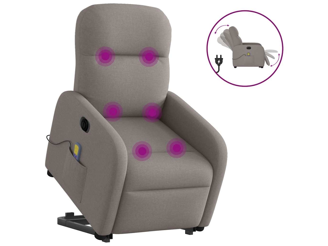 Electric Stand Up Massage Recliner Chair, Electric Stand Up Massage Recliner Chairs Vidaxl Cinzento-acastanhado Tecido