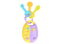 Chave De Brinquedo Simulada De Carro Com Som E Luz Amarela Para Bebês De 12 Meses E Mais